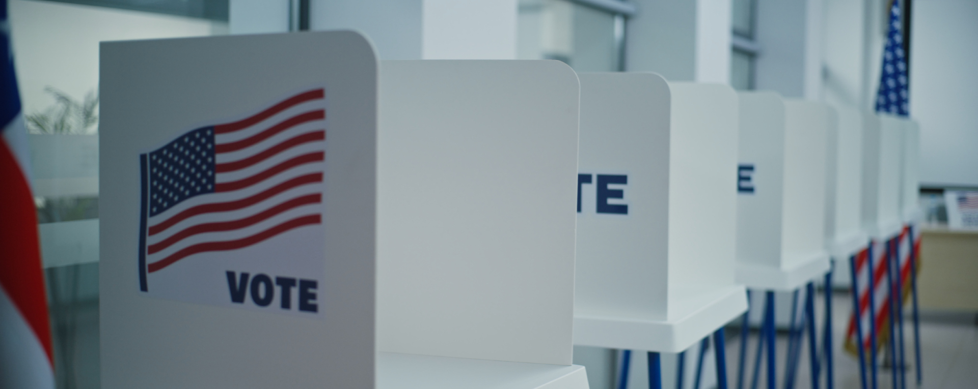 Voting booths at polling place